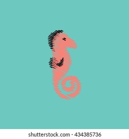 flat vector icon design collection silhouette of sea horse