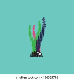 flat vector icon design collection seaweed silhouette