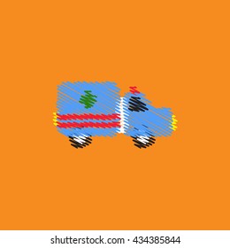 flat vector icon design collection ambulance silhouette