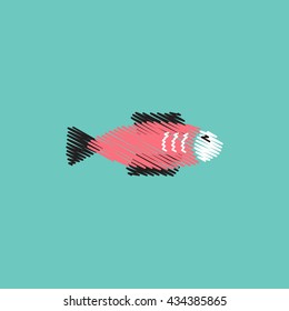 flat vector icon design collection fish silhouette