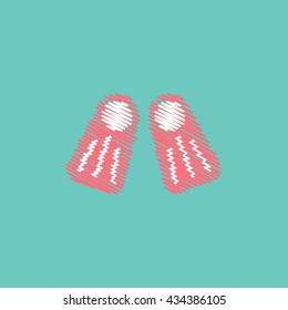 flat vector icon design collection underwater flippers