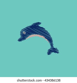 flat vector icon design collection dolphin silhouette