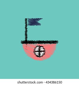 flat vector icon design collection lifeboat and flag