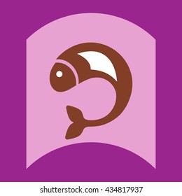 flat vector icon design collection fish silhouette