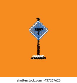 flat vector icon design collection road sign