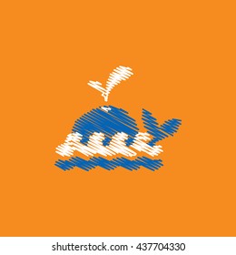 flat vector icon design collection whale silhouette