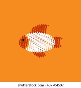 flat vector icon design collection fish silhouette