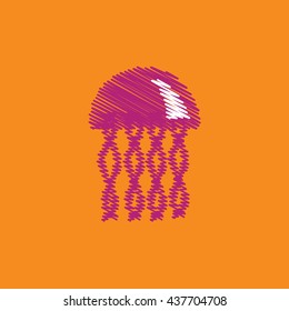 flat vector icon design collection jellyfish silhouette