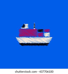 flat vector icon design collection ship in sea