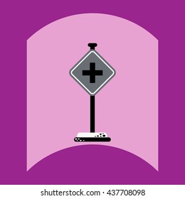 flat vector icon design collection road sign