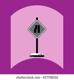 flat vector icon design collection road sign
