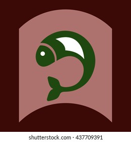 flat vector icon design collection fish silhouette