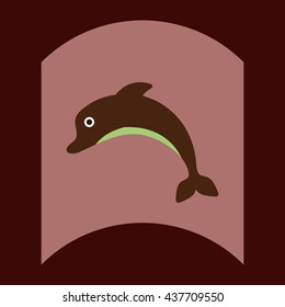 flat vector icon design collection dolphin silhouette