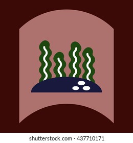 flat vector icon design collection seaweed silhouette