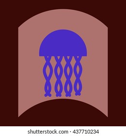 flat vector icon design collection jellyfish silhouette