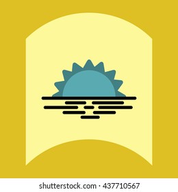 flat vector icon design collection sea and sunset