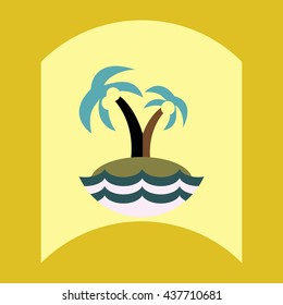 flat vector icon design collection palm tree and sea