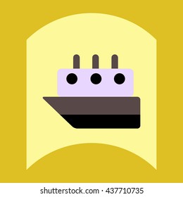 flat vector icon design collection ship in sea