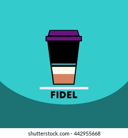 flat vector icon design collection  fidel coffee to go