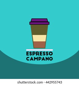 flat vector icon design collection  espresso campano to go