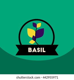 flat vector icon design collection  Kitchenware seasoning basil