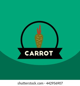 flat vector icon design collection  carrot emblem