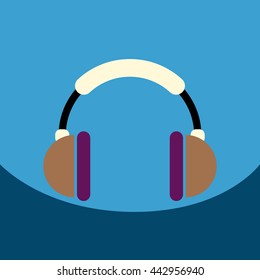 flat vector icon design collection  music headphones