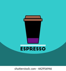 flat vector icon design collection  cup of espresso