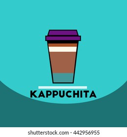 flat vector icon design collection  kappuchita to go