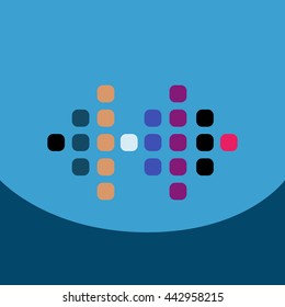 flat vector icon design collection  sound and audio waves