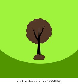 flat vector icon design collection  tree silhouette