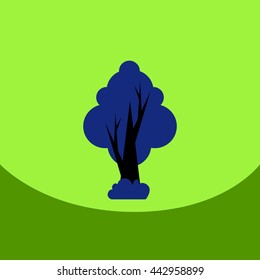 flat vector icon design collection  tree silhouette