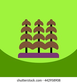 flat vector icon design collection  tree silhouette