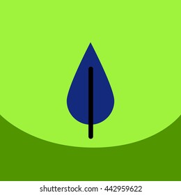 flat vector icon design collection  tree leaf