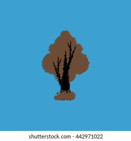 flat vector icon design collection  tree silhouette