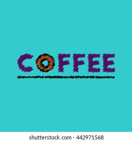  flat vector icon design collection  coffee emblem and donut