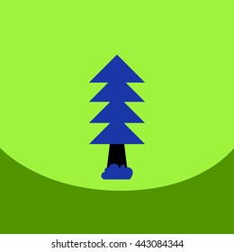 flat vector icon design collection  tree silhouette