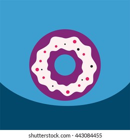 flat vector icon design collection  donut with cream