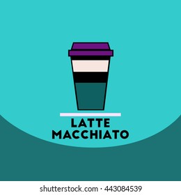 flat vector icon design collection  latte macchiato to go