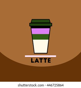 flat vector icon design collection  latte to go