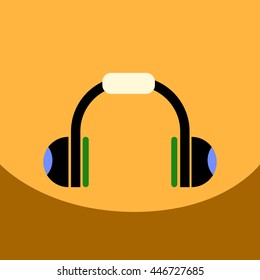 flat vector icon design collection  music headphones