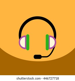 flat vector icon design collection  music headphones