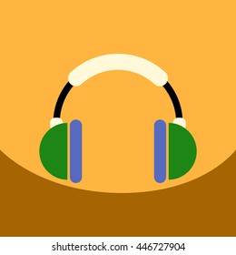 flat vector icon design collection  music headphones