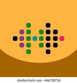 flat vector icon design collection  sound and audio waves