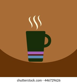  flat vector icon design collection  cup of hot coffee