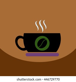  flat vector icon design collection  cup of hot coffee