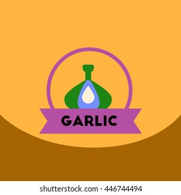 flat vector icon design collection  garlic emblem