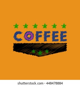 flat vector icon design collection  coffee emblem with stars