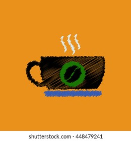  flat vector icon design collection  cup of hot coffee