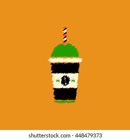  flat vector icon design collection  cold coffee to go
